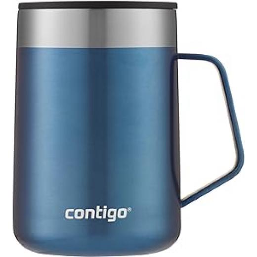 Contigo Streeterville Desk Mug, insulated coffee mug with stainless steel handle, coffee to go mug with lid, keeps coffee and tea ideal for office & home, 410 ml