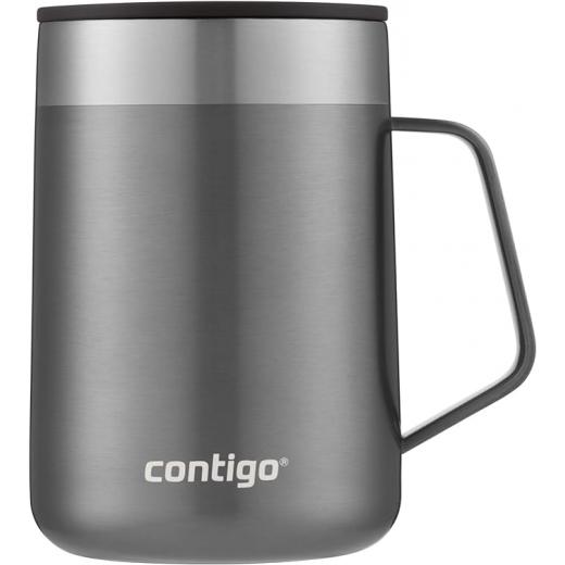 Contigo Streeterville Desk Mug, insulated coffee mug with stainless steel handle, coffee to go mug with lid, keeps coffee and tea ideal for office & home, 410 ml