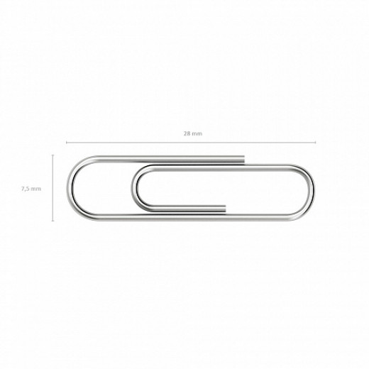 ErichKrause Paper clips plated 28mm, zinc