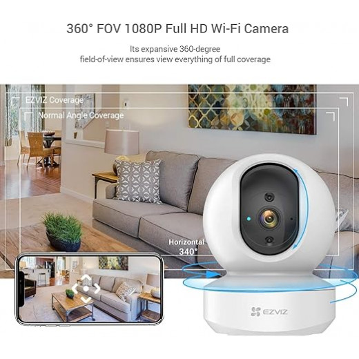 Ezviz CS-TY1(1080P) Smart Home WiFi CCTV Camera with Motion Detection | Smart Tracking | Two Way Talk | Smart Night Vision | Sleep Mode and MicroSD Card Slot Alexa Voice Control Features