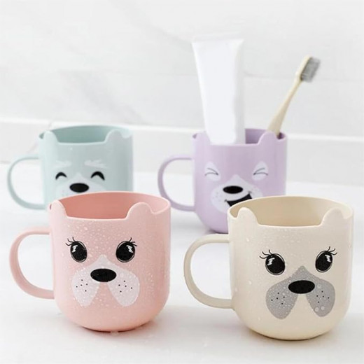 High Quality Cute Cartoon Toothbrushing Cup Children′s Tooth Cup Gargle Cup with Handle Purple3.4W x 3.5H