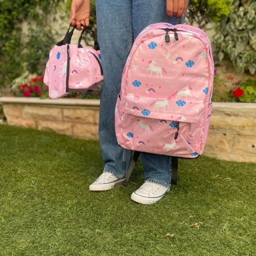 Girls School Backpack Backpack with Lunch Bag & Pencil Case Preppy