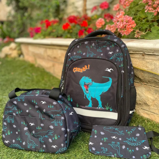 Boys School Backpack Backpack with Lunch Bag & Pencil Case Dragon