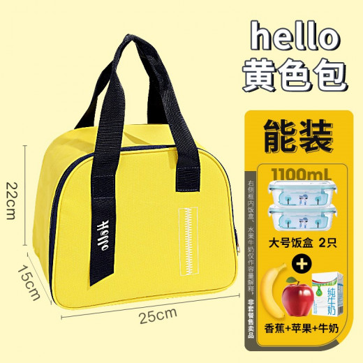 Amigo lunch bag, yellow and navy blue