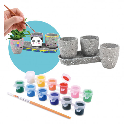 PlayGo | Paint your own Cement Flower Pots | 17 pcs