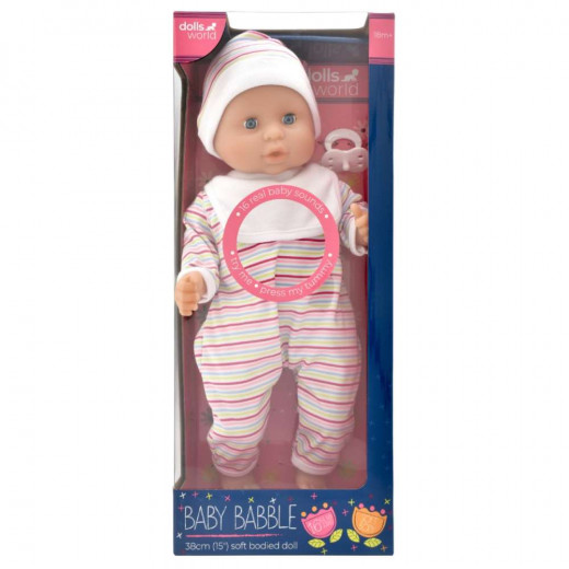 Dolls World | Baby Babble Doll With Real Baby Sounds | 38 cm