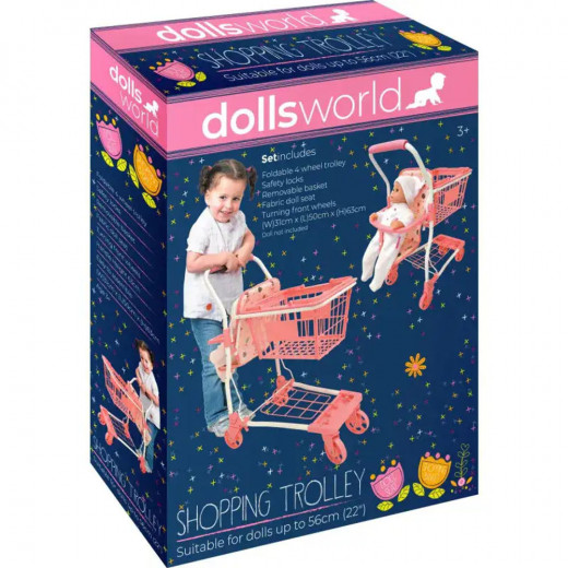 Dolls World | Shopping Trolley With Basket And Baby Seat