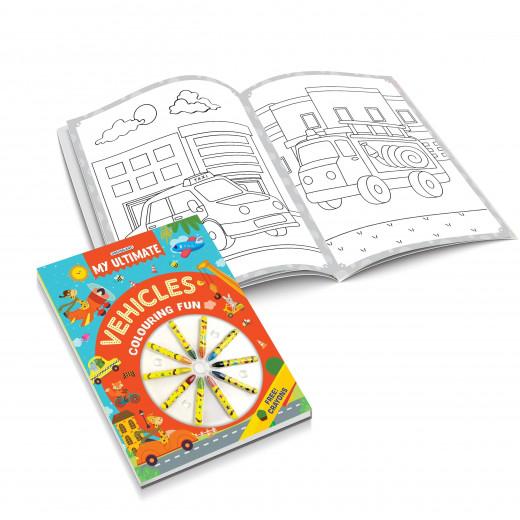 Dreamland | Publications My Ultimate Vehicles Coloring Fun Book With Free Crayons