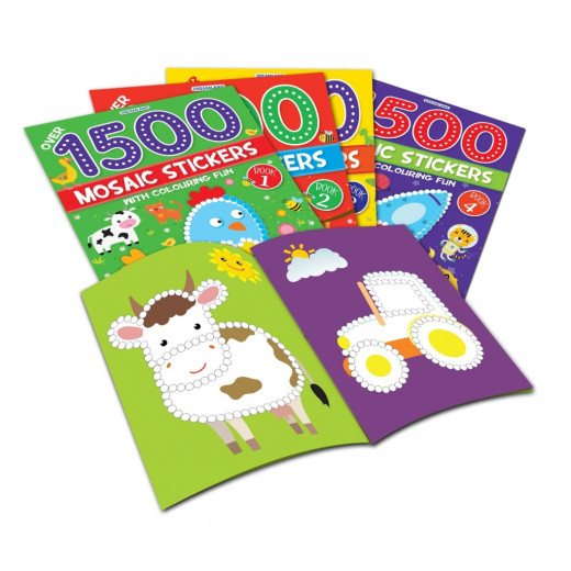 Dreamland 1500 Mosaic Stickers Book with Coloring Fun