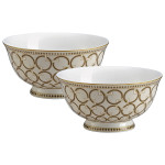 Easy Life Deco 2-Piece 11cm Bowl Set in Box - Gold & White