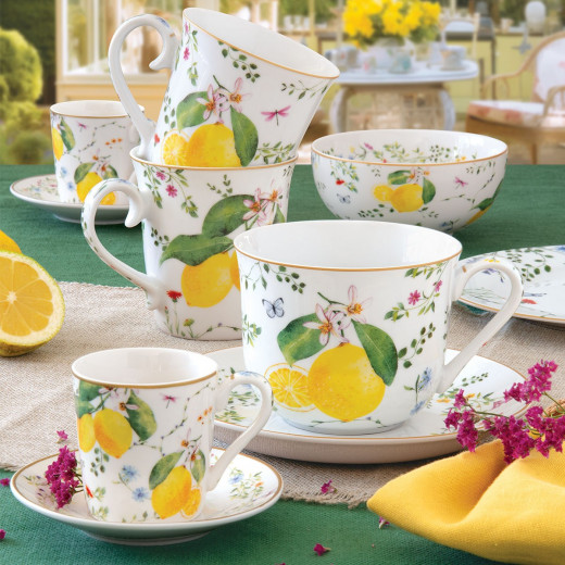 Easy Life Fleurs et Citrons 275ml 2-Piece Mug Set - Multicolored