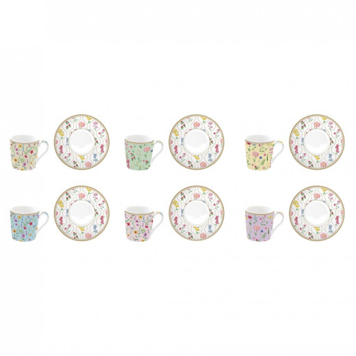 Easy Life Meadow Flowers 12-Piece Coffee Set - Multicolored