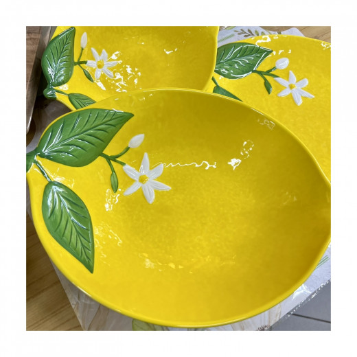 Easy Life Fleurs et Citrons 30x22cm Bowl - Yellow