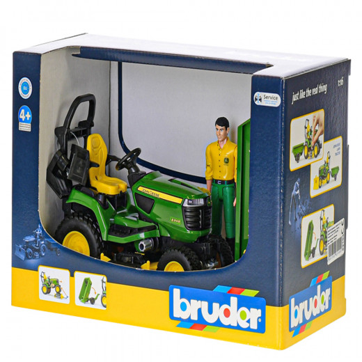 bworld John Deere Lawn tractor with trailer and gardener