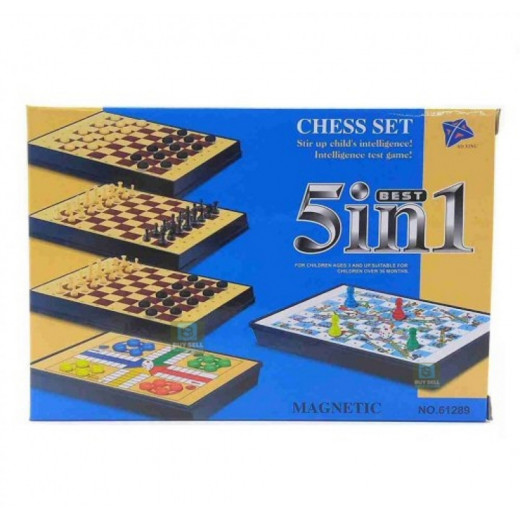 مجموعة شطرنج ٥ العاب في لوح واحد