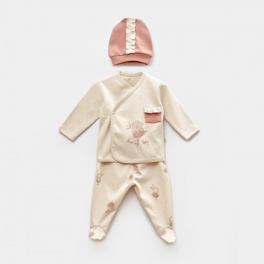 Bi̇Baby Ballery Princess 3 Pieces Set Beige (3-6 Months)