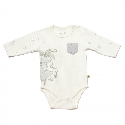 BiOrganic Koala Jungle Body Long Sleeve Grey (18-24 Months)