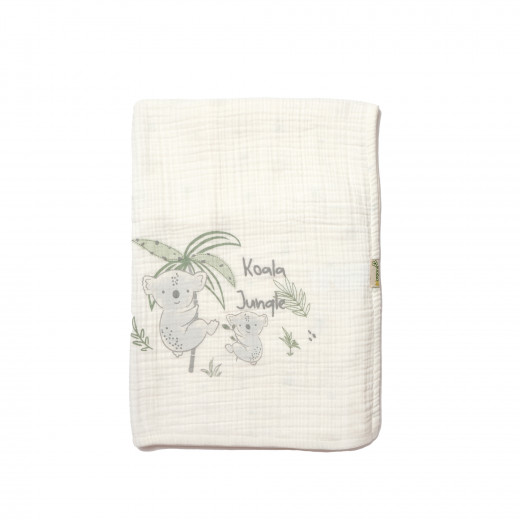 BiOrganic Koala Jungle Blanket Muslin Grey (Size 88*110)