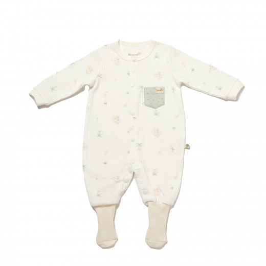 BiOrganic Koala Jungle Romper With Feet Mint (0-3 Months)