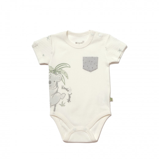 BiOrganic Koala Jungle Body Short Sleeve Grey (0-3 Months)