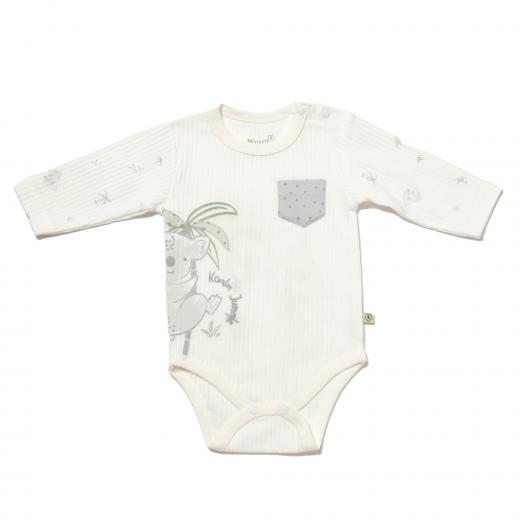 BiOrganic Koala Jungle Body Long Sleeve Grey (3-6 Months)