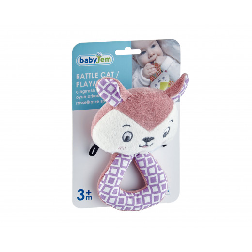 Babyjem Soft Baby Cat Rattle Toy / Rose