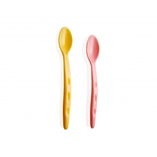 Babyjem Baby Food Spoon 2 Pcs/Pink-Yellow