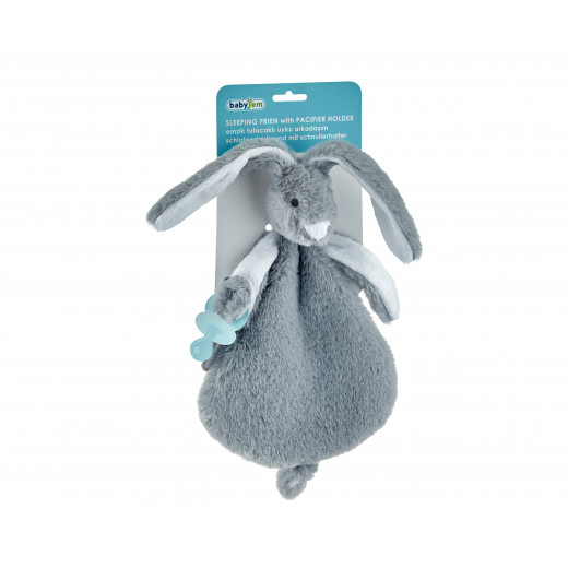 Babyjem Rabbit With Pacifier Hanger / Grey