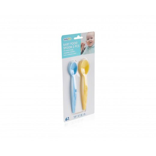 Babyjem Baby Food Spoon 2 Pcs/Blue-Yellow