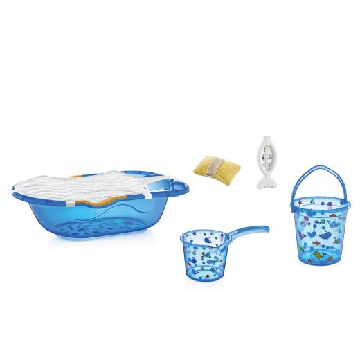 Babyjem Baby Bath Tub Set 6 Pieces With The Termometer / Blue