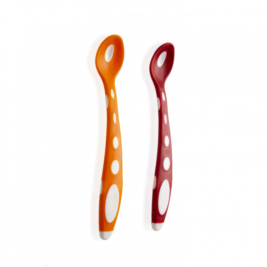 Babyjem Soft Tip Spoon 2 Pcs (Orange & Red)