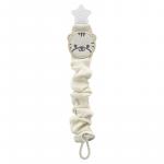 Babyjem Pacifier Hanger With Raw Silk Material(Muslin) Cream