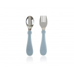 Babyjem Steel Spoon And Fork Grey