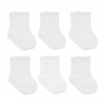 Bistyle 6-Pairs Combed Flat Quarter Socks (24-36 m) White