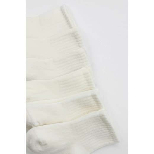 Bistyle 6-Pairs Combed Flat Quarter Socks (0-6 m) Beige