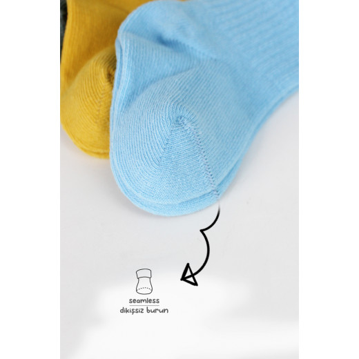 Bistyle Colors 6-Pairs Combed Flat Quarter Socks (0-6 m) Colored