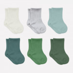 Bistyle Colors 6-Pairs Combed Flat Quarter Socks (6-12 m) Colored