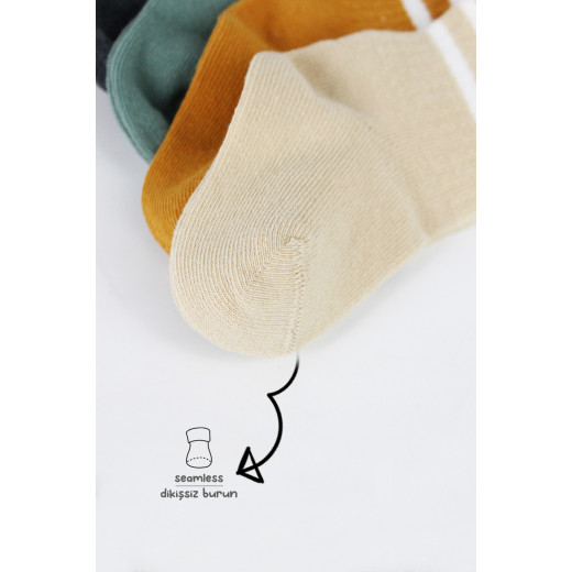 Bistyle 6-Pairs Combed Circlip Quarter Socks (12-24 m) Colored