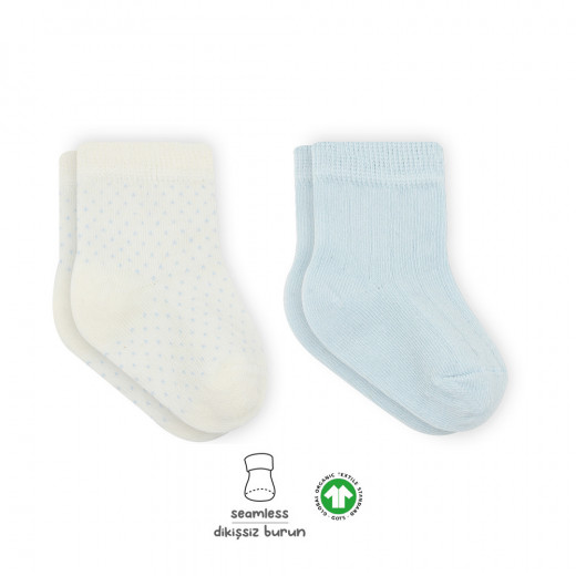 Bistyle Organic 2-Pairs Combed Socks (12-24 m) Blue