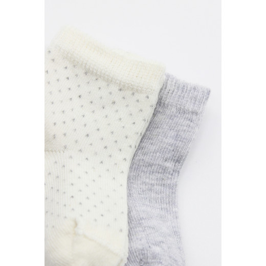 Bistyle Organic 2-Pairs Combed Socks (6-12 m) Grey