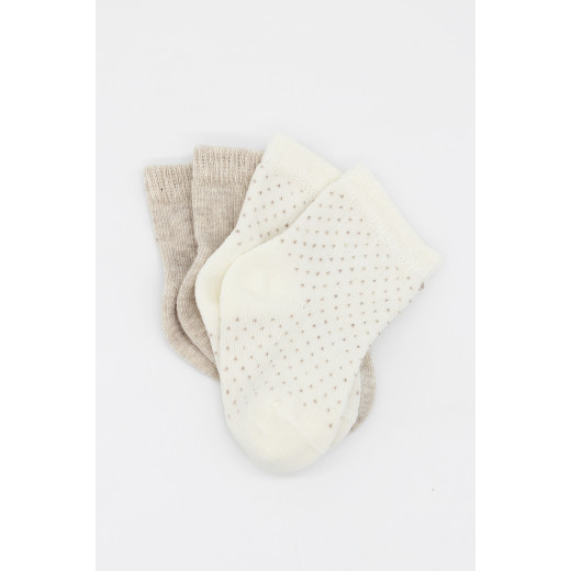 Bistyle Organic 2-Pairs Combed Socks (12-24 m) Beige