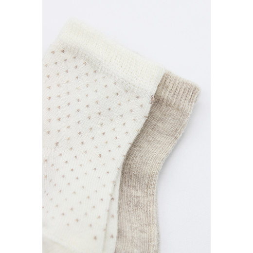 Bistyle Organic 2-Pairs Combed Socks (12-24 m) Beige