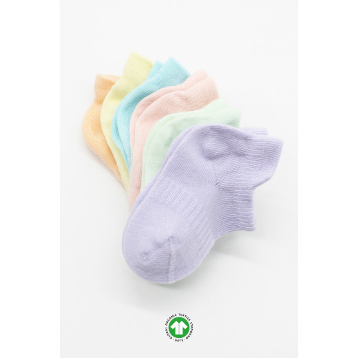 Bistyle 6-Pairs Combed Liner Socks (0-6 m) Colored