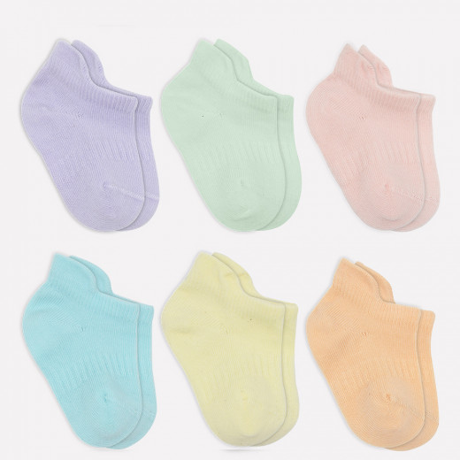 Bistyle 6-Pairs Combed Liner Socks (6-12 m) Colored