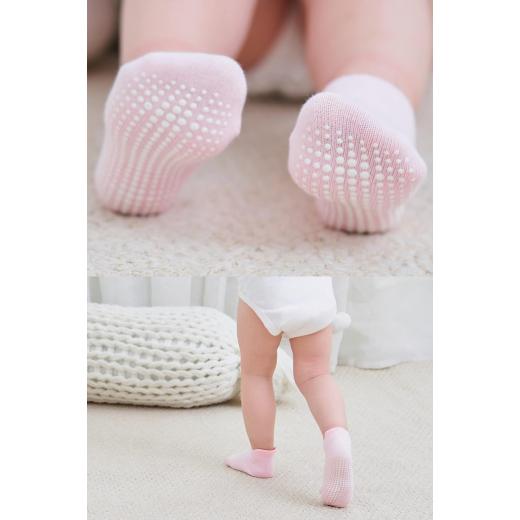 Bi̇style 6-Pairs Combed Non-Slip Liner Socks (6-12 m) Colored