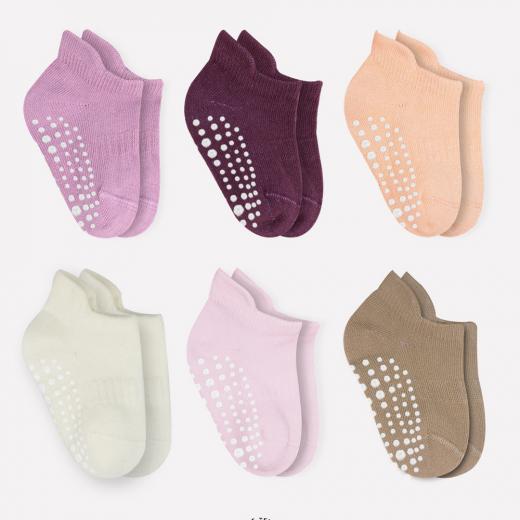 Bi̇style 6-Pairs Combed Non-Slip Liner Socks (12-24 m) Colored