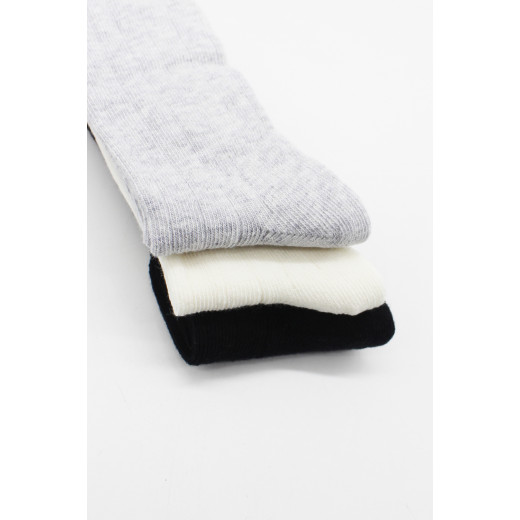 Bistyle 3-Pairs Knee Socks (6-12 m) (Black, Grey, Beige)