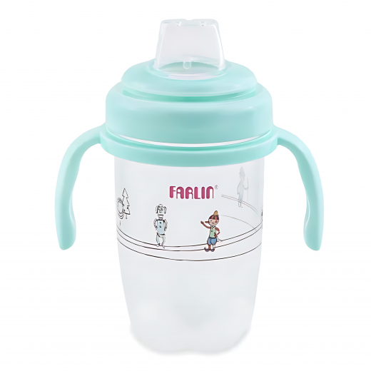 Farlin, Spout Training Cup, Blue, +4, 240ml