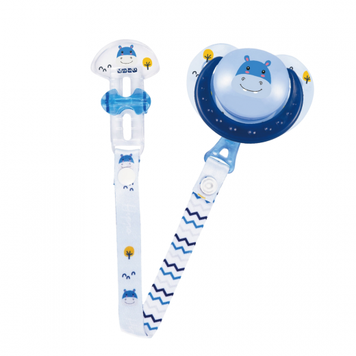 aBaby Pacifier with Safety Chain - Blue- 0M+