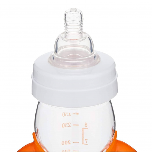 Farlin Feeding Bottle Plastic for Baby , 180ml - Orange